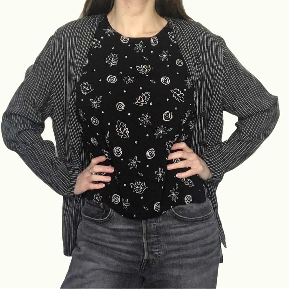 Pendleton Two Piece Jacket Blouse Shell Petite Med - image 2